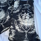 2 Pillow Shams French Toile Sweet William Richloom Designer Handmade Black Ivory
