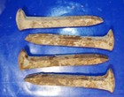 Lot Of Four Rusty Vintage 6 1 2  Railroad Spikes