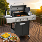 51 000 Btu 4 1 Side Burner Propane Bbq Gas Grill With Cover Outdoor Camping Cook