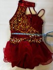 Weissman Girls Red Sequin Tutu Dance Dress Sleeveless Polyester Lc Rn 64830