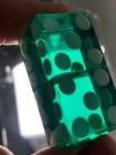 Vintage Green Translucent Unknown Casino Dice Pair Rigid 120123 