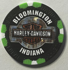 Harley Davidson Of Bloomington Wide Print Poker Chip Black   Green