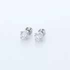 Solid 14k White Gold Stud Earrings Classic 1 17 Ct Round Natural Diamond G Si1