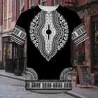 Mens Short Sleeve Shortline African Dashiki Dress Shirt Ethnic Totem Print Tops