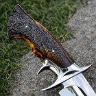 Custom Handmade Carbon Steel Hunting Bowie Knife 14    Stag Handle With Sheath 