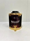 Old Perko Ship Authentic Original Gunmetal Electric Lamp Fixture With Red Fiber