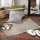  Woven Rag Rug Collection Recycled Yarn Variegated Rustic Stripe  2x3   Stone 