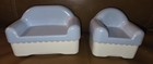 Little Tikes Vintage Dollhouse Blue Couch Pink Tv Coffee Table Set Grand Mansion