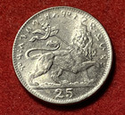 Ethiopia 25 Matonas Ee 1923  1930-31  Unc Nickel Coin Km 30 T9255