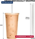 100 Pcs Clear Boba Straws Jumbo Smoothie Straws individually Wrapped Disposable