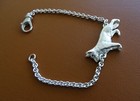 Large Sterling Silver German Shepherd Dog Standing Study Bracelet