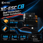Xc-esc C8 160a Rc Car Brushless Esc   1 8 1 7 Bluetooth Bec 7 4v 3s-6s Lipo New