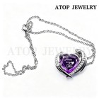 Heart Crystal Urn Necklace For Ashes Cremation Locket Pendant Memorial Jewelry