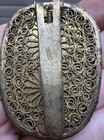 Antique Chinese Carved Cinnabar Lacquer Dress Clip  1920s To 1930s 