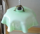 Antique Vintage Seafoam Mint Green French Opaline Glass Pendant Lamp Light M6748