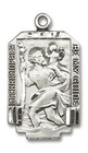 Men s Sterling Silver Saint Christopher Medal Pendant Necklace Made In Usa