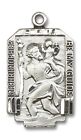 Men s Sterling Silver Saint Christopher Medal Pendant Necklace With Chain