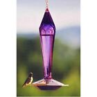 Beautiful Amethyst Faceted Blown Glass Hummingbird Feeder Handcrafted Se4001