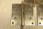 3 Old Door 5 X 5    Hinges Penn Smooth Polished Brass Ball Tip Vintage 1890s Heavy