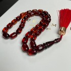 Dark Honey Amber Misbaha Islamic Prayer Beads 6x8 5mm 9g