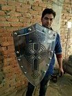 Medieval Knight Templar Crusader Metal Shield Armour Battle Ready Larp Sca Gift