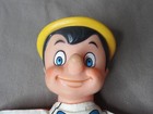 Pinocchio Hand Puppet Plastic Head  Cloth Body Vintage
