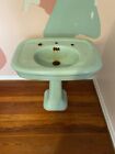 Antique Kohler 1952 Spring Green Pedestal Sink