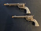 Vintage Nichols Stallion  45 Cap Pistol Pair Western Toy Revolvers Die Cast 50s