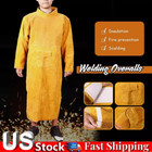 Leather Welding Apron With Sleeve Heavy Duty Welding Jacket Heat Flame