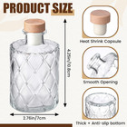 12 Pcs Clear Glass Bottles 6oz  200ml Wine Bottle  Elegant Diamond