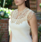 Antique  Victorian Edwardian Lace Crocheted Collar Ivory Vintage