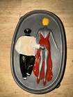 Speakeasy Ashtray Metal Man Cave Patina Prohibition Exotic Dancer Nsfw Collector