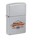 Harley Davidson   120th Anniversary Polished Chrome Zippo Lighter New In The Box