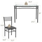 5 Pc Dining Set Glass Top Table And 4 Chairs Kitchen Room Furniture
