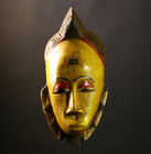 African Wood Mask Wall Hanging Hand Carved Tribal Art Sculpture Decor-8079