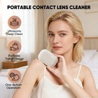 Ultrasonic Contact Lens Cleaner  Rechargeable Travel Case With Dual Modes Mirror