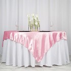 Pink Satin 72x72  Square Table Overlay Wedding Party Catering Decorations