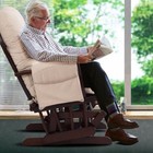 Baby Nursery Relax Rocker Rocking Chair Glider   Ottoman Set W  Cushion Beige