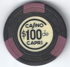 Rare Vintage Caribbean Casino De Capri  100 Casino Chip 