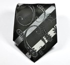 New Classic Paisley Black White Silver Jacquard Woven Silk Men s Tie Necktie