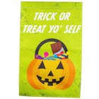 Halloween Garden Flag    - 12  X 18 - Outdoor Trick Or Treat Yo Self