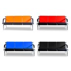 3 Seat Office Visitor Guest Sofa Reception Chair Waiting Room Bench Pu Leather