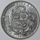 1888 Peru 1 Sol High Grade Obv Cleaned -3225-