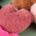 10x Faux Fur Heart Shaped Pompom Furry Fluffy For Pendant Keychain 9cm Width