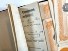 Antique Stock Certificates-1923 -ny-awning Co -12 Blank-11 W Writing-raised Seal