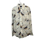 Vintage Cabot Mens Large 70s Disco Shirt Geometric Polka Dot Nylon L Dagger