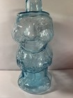 Vintage Tiara Indiana Glass Decanter Jar Blue Jolly Mountaineer Tumble Up Bottle