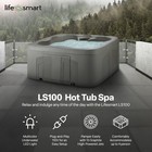 Lifesmart Ls100 Taupe 4 Person Plug And Play Square Hot Tub Spa With Black Cover