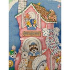 Vintage Mother Goose Nursery Rhyme Baby Quilt Blanket Reversible Mint Green Blue