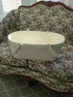 Antique Woven Baby Doll Bassinet  Cradle Bed White Near Minty 21  Wooden Cottage